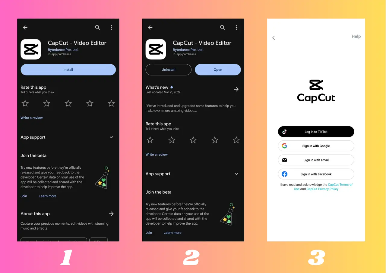 CapCut Download Tutorial Screenshot